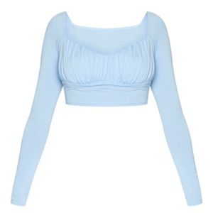 Pretty little thing light blue crop top